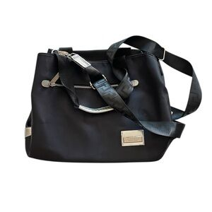 Stunning Versace Parfums Black Nylon Shoulder Bag Tote